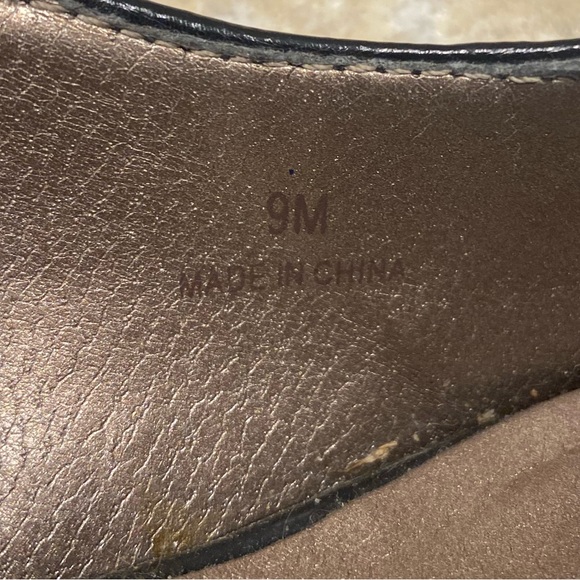 Moda Black Leather Round Closed Toe Platform Slingback Heels Sz 9 M - Picture 10 of 13